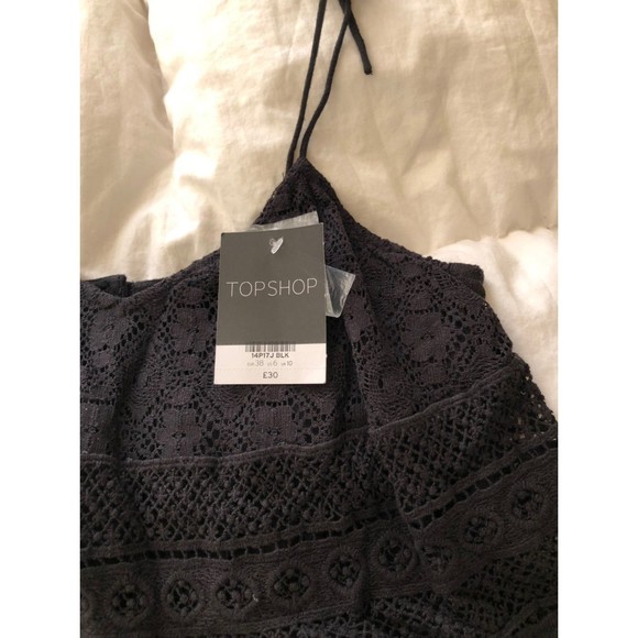 Topshop Lace Detailed Black Romper Size Small - Picture 2 of 4